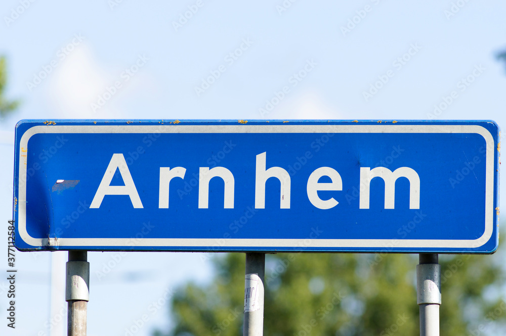 Place name sign of Arnhem, Netherlands