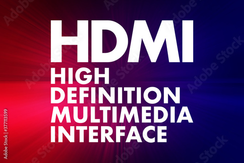 HDMI - High Definition Multimedia Interface acronym, technology concept background