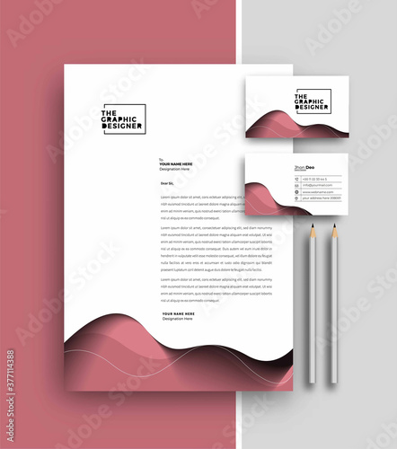 Business letterhead with business card templates design