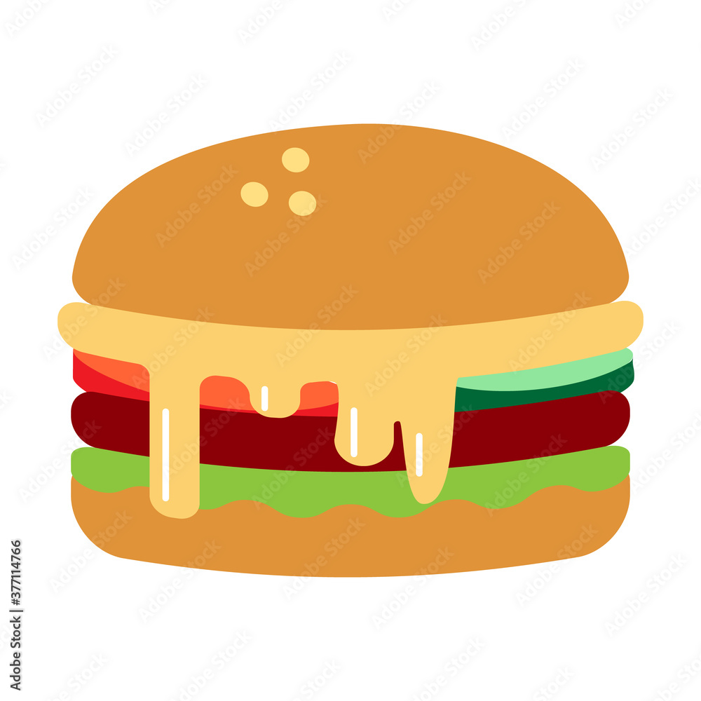 Simple style image of a hamburger. Simple style image of a hamburger.