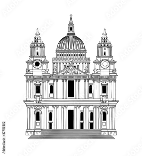 vector illustration of saint paul's cathedral in london