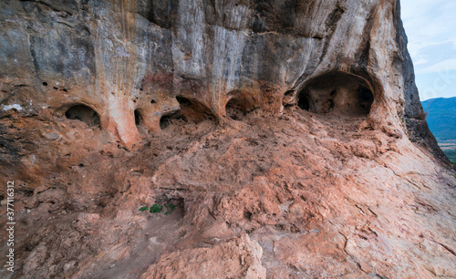 The Abrics de l'Ermita  Rock Art, Ulldecona Village, Terres de l'Ebre, Tarragona, Catalunya, Spain photo