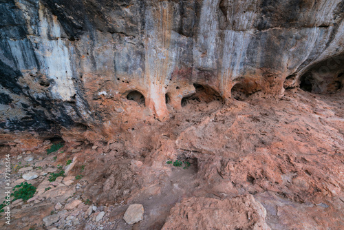 The Abrics de l'Ermita  Rock Art, Ulldecona Village, Terres de l'Ebre, Tarragona, Catalunya, Spain photo