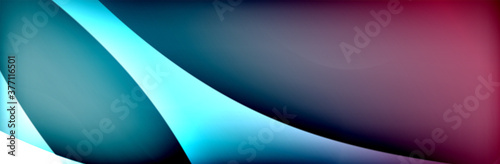 Fluid gradient neon color waves, vector abstract background