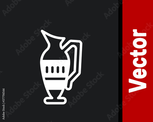 White Ancient amphorae icon isolated on black background. Vector.