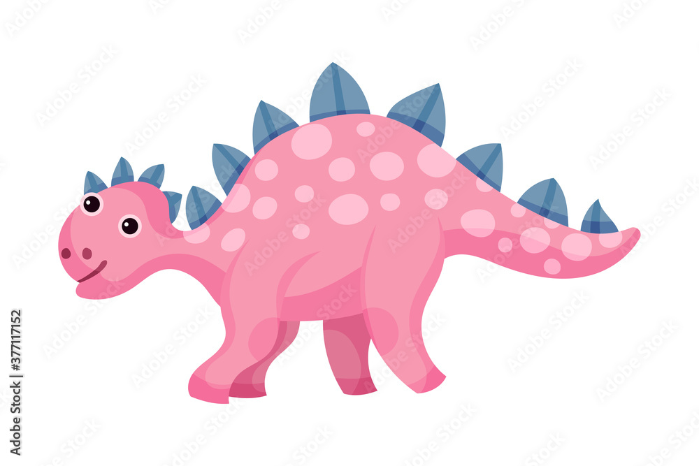 Funny Dinosaur with Horns as Ancient Reptile Vector Illustration