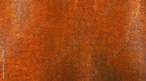 Rusty and metal texture background. Realistic russet sample, template. Vector illustration.