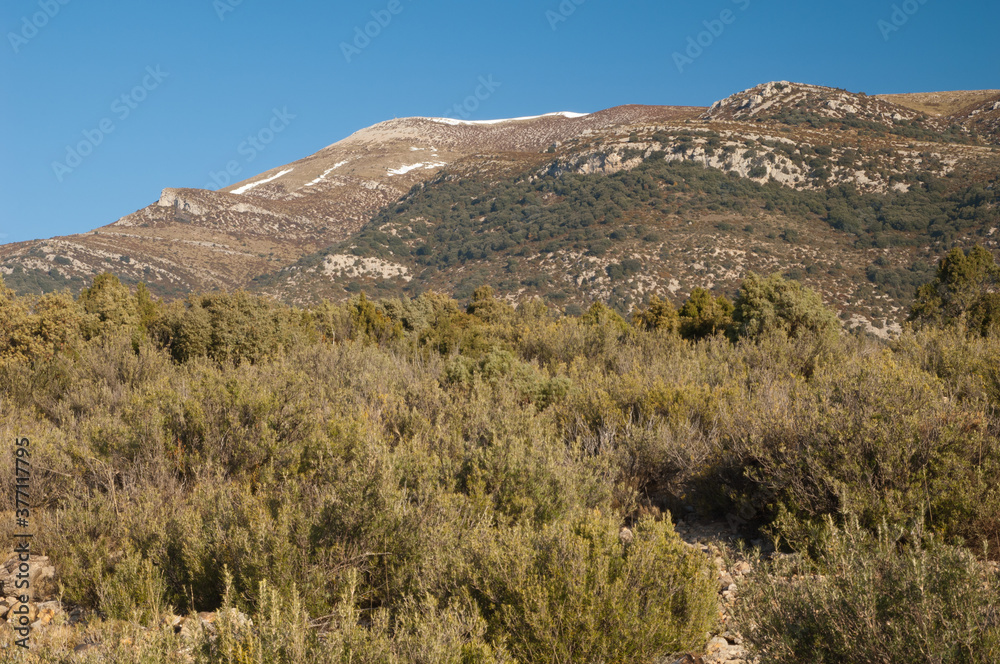 Tozal de Cubilars peak. Natural Park of the Mountains and Canyons of Guara. Huesca. Aragon. Spain.