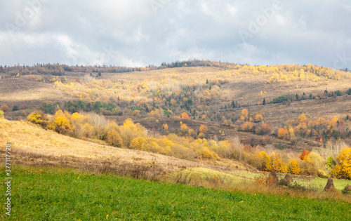 Autumn mountain plain landscape