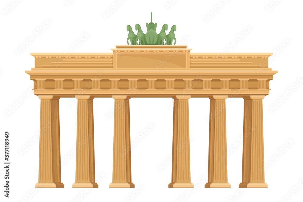 Fototapeta premium Brandenburg Gate as Monument in Berlin Vector Illustration