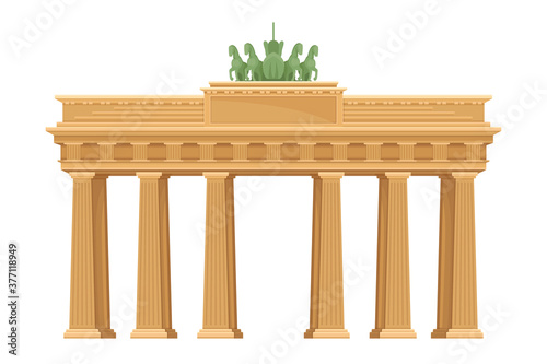 Brandenburg Gate as Monument in Berlin Vector Illustration