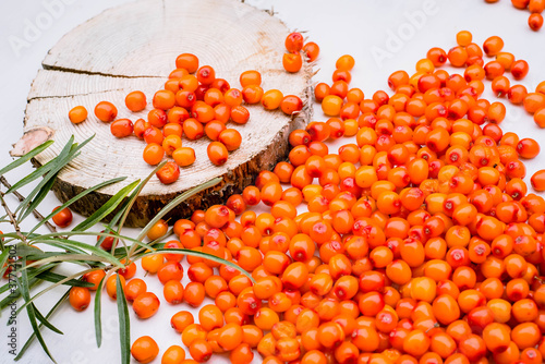 Ripe berries of sea-buckthorn berries