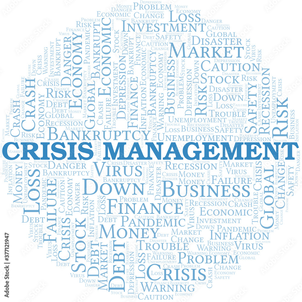 Crisis Management word cloud create with text only. Crisis Management word cloud create with text only.
