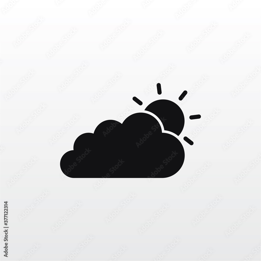 Cloud With Sun icon vector Cloud With Sun icon vector