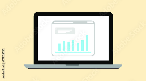 laptop with graphs and charts
