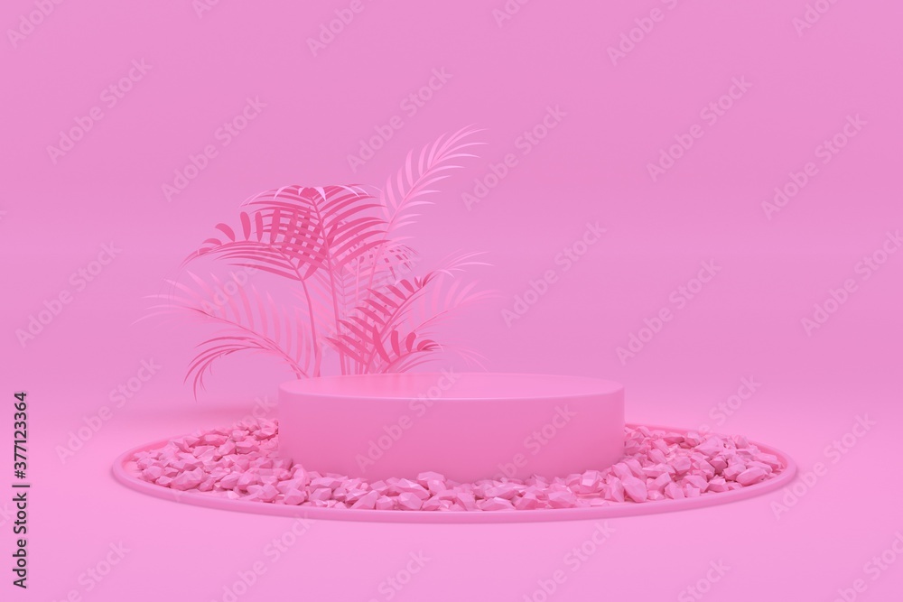 abstract minimal pink color geometric Stone and Rock shape background, showcase for product 3d rendering. abstract minimal pink color geometric Stone and Rock shape background, showcase for product 3d rendering.