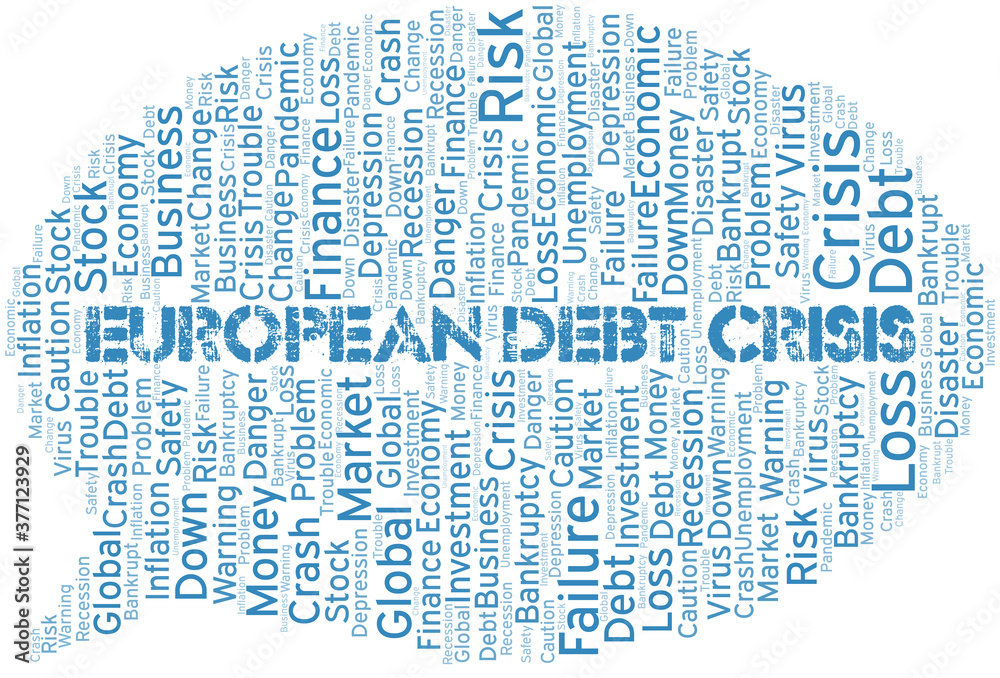 Fototapeta premium European Debt Crisis word cloud create with text only.