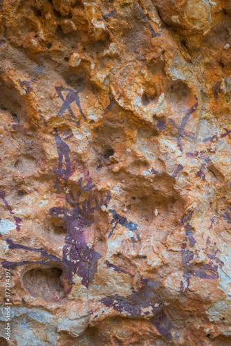 The Abrics de l'Ermita  Rock Art, Ulldecona Village, Terres de l'Ebre, Tarragona, Catalunya, Spain photo