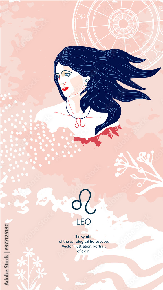 Zodiac background. Leo constellation. The symbol of the astrological horoscope.