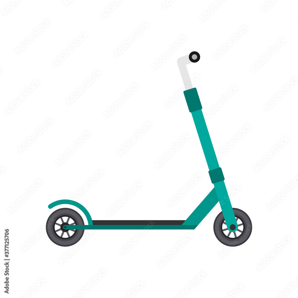 Kick scooter or push bike vehicle vector isolated icon Kick scooter or push bike vehicle vector isolated icon