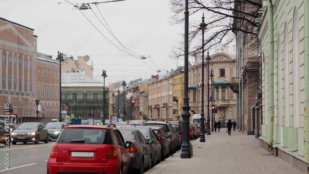 Obraz premium Side walk on Millionnaya Street