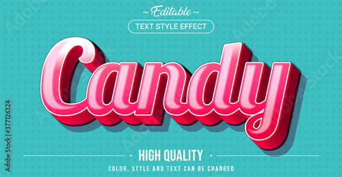 Editable text style effect - Candy theme style.