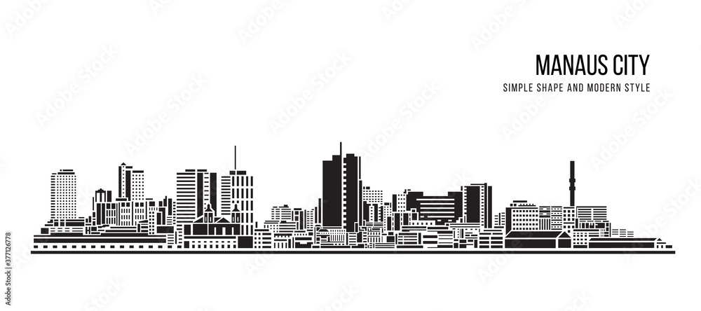 Cityscape Building Abstract shape and modern style art Vector design -  Manaus city (brazil)