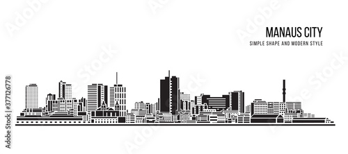 Cityscape Building Abstract shape and modern style art Vector design -  Manaus city  brazil 