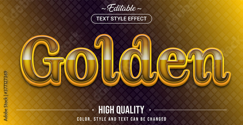 Editable text style effect - Golden theme style.