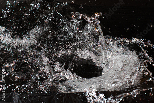 water splash on black isolated background