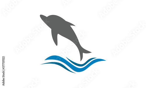 jumping dolphin vector logo