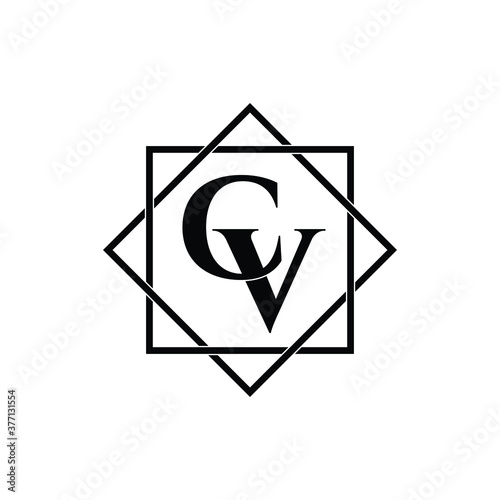 Letter CV luxury logo design vector