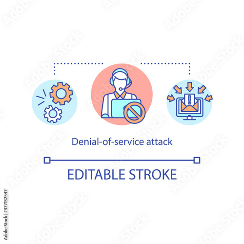 Denial of service attack concept icon