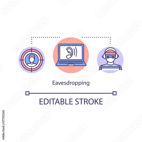 Eavesdropping interception concept icon.