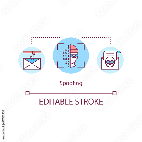 Spoofing attacks concept icon