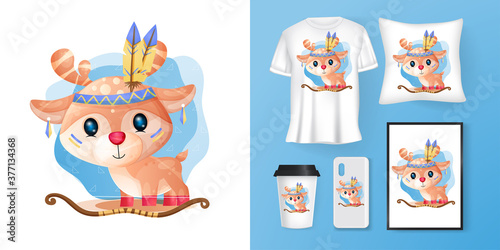 cute deer poster and merchandising