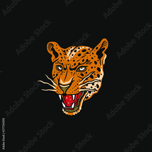 LEOPARD ILLUSTRATION, TATTOO FLASH