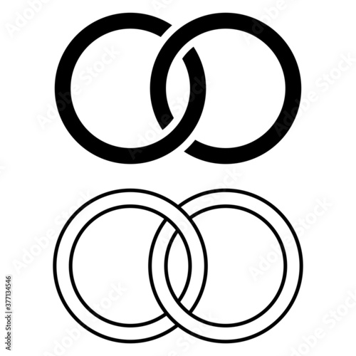 Interlocking icon vector set. combine illustration sign collection. interconnection symbol.