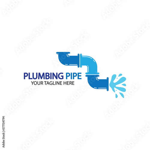 Pipe Plumbing logo vector Design Template Plumbing logo vector design template. water pipe logo design.Leaking water logotype Design Concept  Creative Symbol  Icon