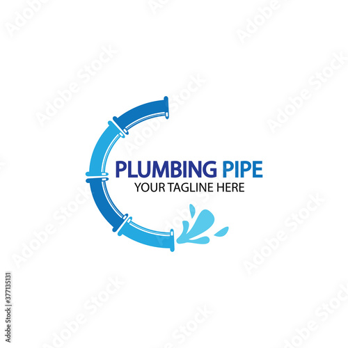 Pipe Plumbing logo vector Design Template,Plumbing logo vector design template. water pipe logo design.Leaking water logotype,Design Concept, Creative Symbol, Icon