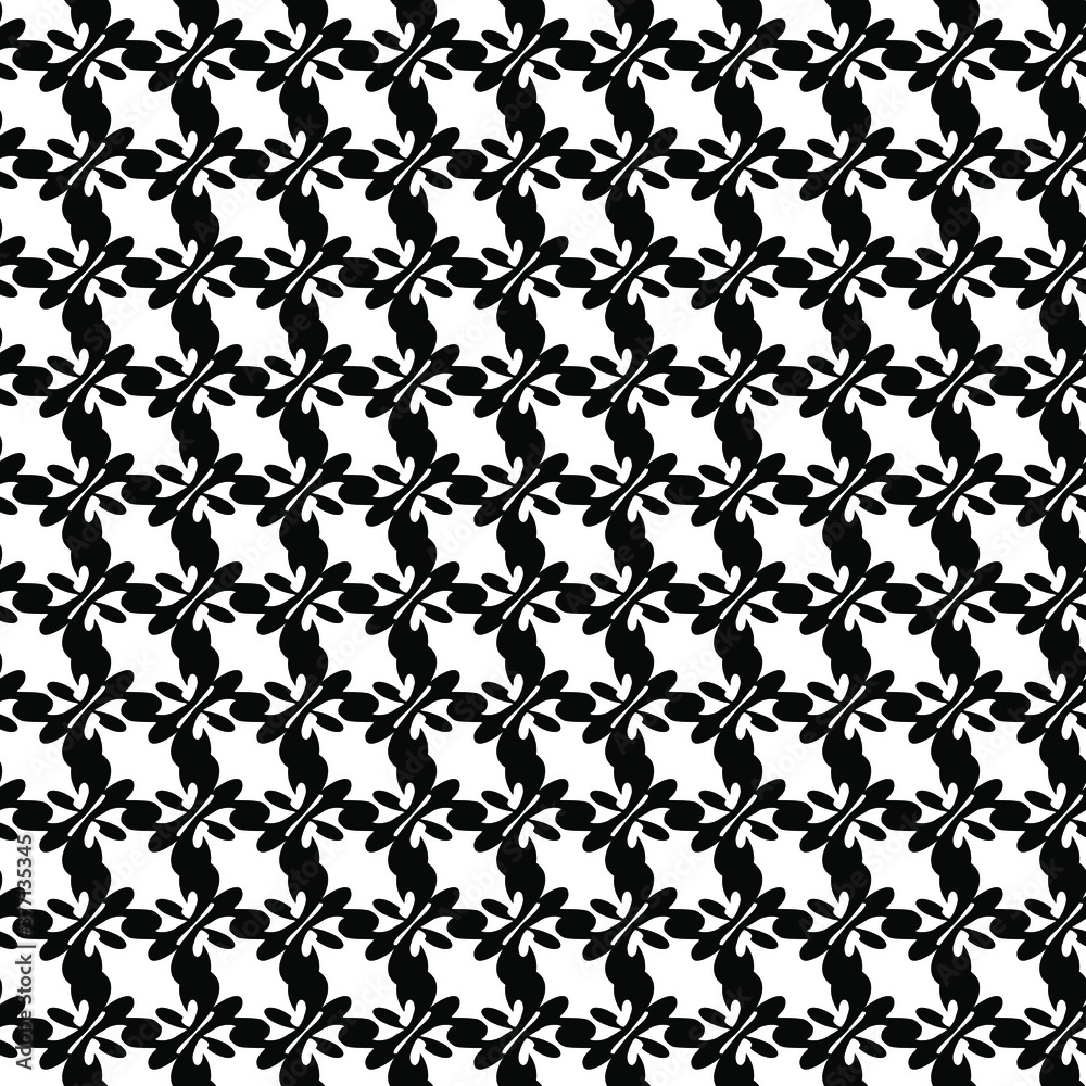 Vector abstract transparent geometric ornament monochrome black and white seamless pattern background tile 
