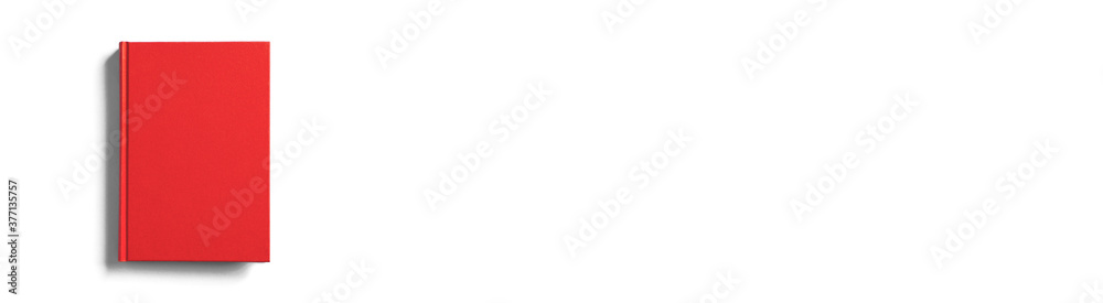 Red book on white background. 白背景の上の赤い本 Red book on white background. 白背景の上の赤い本