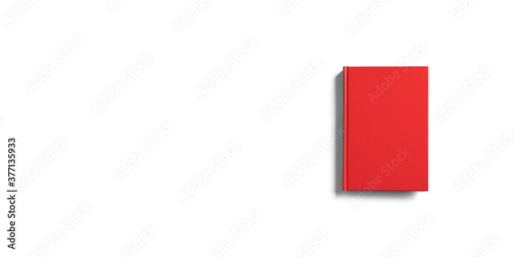 Red book on white background. 白背景の上の赤い本
