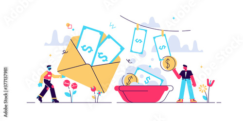 Corruption vector illustration. Flat tiny persons