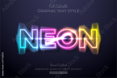 Neon Blur Editable 3D Text Style Effect Premium