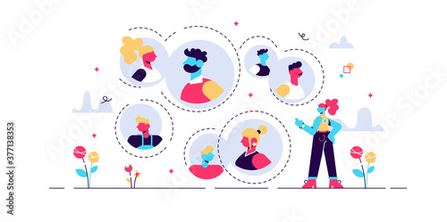 Connected relationships vector illustration. 