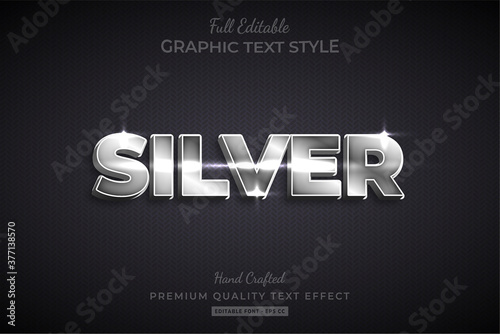 Silver Editable 3D Text Style Effect Premium