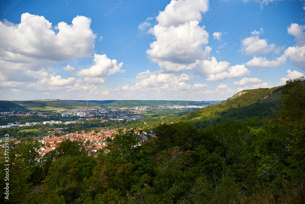 panorama of the city of Jena in Sunny weather