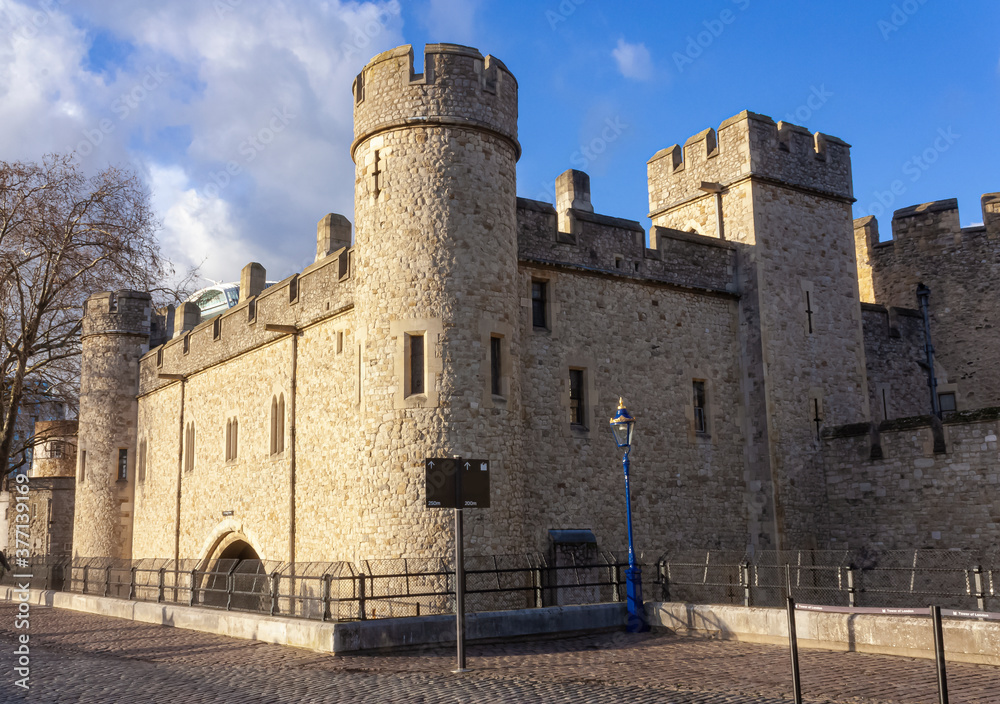 Partial view of the Tower of London