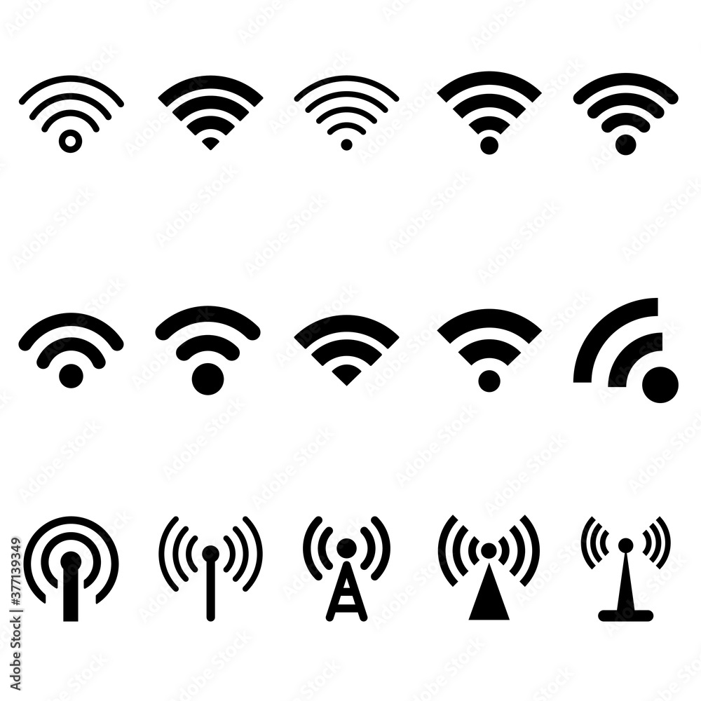 Wireless icon vector set. wifi illustration sign collection. network symbol. Wireless icon vector set. wifi illustration sign collection. network symbol.